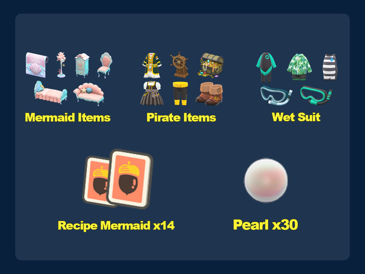 Animal Crossing Items Switch ALL Summer Update 1.3 Items