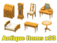 Animal Crossing Items Switch Antique Items x33