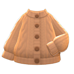 Animal Crossing Items Aran-knit Cardigan Beige