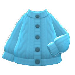 Animal Crossing Items Aran-knit Cardigan Light blue