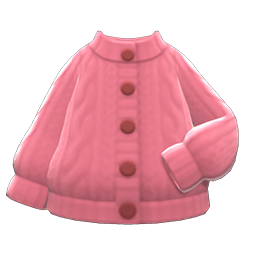 Animal Crossing Items Aran-knit Cardigan Pink