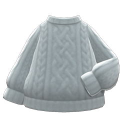 Animal Crossing Items Aran-knit Sweater Gray