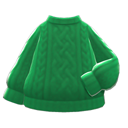 Animal Crossing Items Aran-knit Sweater Green