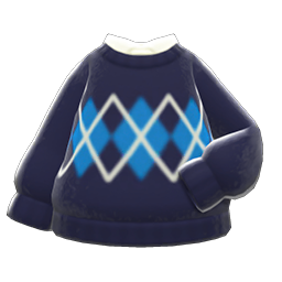 Animal Crossing Items Argyle Sweater Black