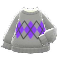 Animal Crossing Items Argyle Sweater Gray