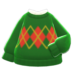 Animal Crossing Items Argyle Sweater Green