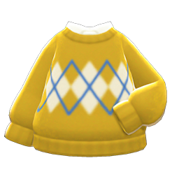 Animal Crossing Items Argyle Sweater Mustard