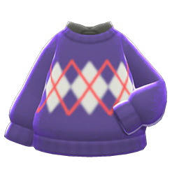 Animal Crossing Items Argyle Sweater Purple