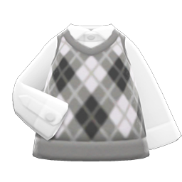 Animal Crossing Items Argyle Vest Gray