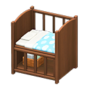 Animal Crossing Items Baby bed Blue Blanket Dark wood