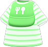 Animal Crossing Items Switch Baby green tee with silicon bib