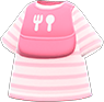 Animal Crossing Items Switch Baby pink tee with silicon bib