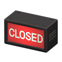 Animal Crossing Items Backlit sign CLOSED Text Black