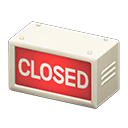 Animal Crossing Items Backlit sign CLOSED Text White