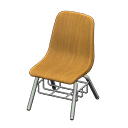 Animal Crossing Items Basic school chair Wooden