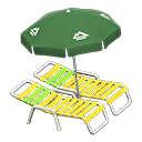 Animal Crossing Items Beach chairs with parasol Green Parasol color Yellow