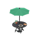 Animal Crossing Items Bistro table Green Parasol color Black