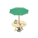 Animal Crossing Items Bistro table Green Parasol color Light wood