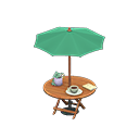 Animal Crossing Items Bistro table Green Parasol color Natural wood