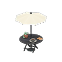 Animal Crossing Items Bistro table Ivory Parasol color Black