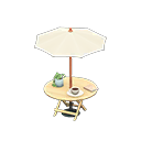 Animal Crossing Items Bistro table Ivory Parasol color Light wood