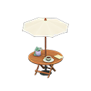 Animal Crossing Items Bistro table Ivory Parasol color Natural wood