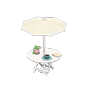 Animal Crossing Items Bistro table Ivory Parasol color White