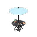 Animal Crossing Items Bistro table Light blue Parasol color Black