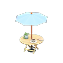 Animal Crossing Items Bistro table Light blue Parasol color Light wood