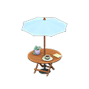 Animal Crossing Items Bistro table Light blue Parasol color Natural wood