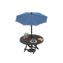 Animal Crossing Items Bistro table Navy blue Parasol color Black