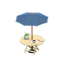 Animal Crossing Items Bistro table Navy blue Parasol color Light wood