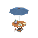 Animal Crossing Items Bistro table Navy blue Parasol color Natural wood