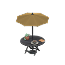 Animal Crossing Items Bistro table Ochre Parasol color Black