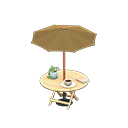 Animal Crossing Items Bistro table Ochre Parasol color Light wood