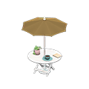 Animal Crossing Items Bistro table Ochre Parasol color White