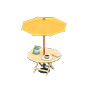 Animal Crossing Items Bistro table Yellow Parasol color Light wood