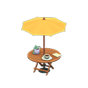 Animal Crossing Items Bistro table Yellow Parasol color Natural wood