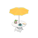 Animal Crossing Items Bistro table Yellow Parasol color White