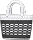 Animal Crossing Items Switch Black & white striped basket bag