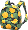 Animal Crossing Items Switch Black botanical-print backpack