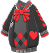 Animal Crossing Items Switch Black ribbons & hearts knit dress