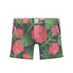 Animal Crossing Items Botanical Shorts Black