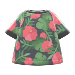 Animal Crossing Items Botanical Tee Black