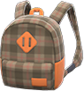 Animal Crossing Items Switch Brown checkered backpack