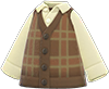 Animal Crossing Items Switch Brown checkered sweater vest