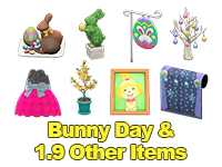 Animal Crossing Items Switch Bunny Day & 1.9 Other Items