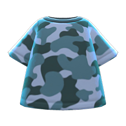 Animal Crossing Items Camo Tee Blue