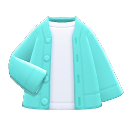 Animal Crossing Items Cardigan-shirt Combo Mint