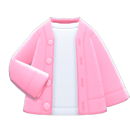 Animal Crossing Items Cardigan-shirt Combo Pink